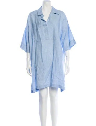 Pre-owned Acne Studios Linen Mini Dress In Blue