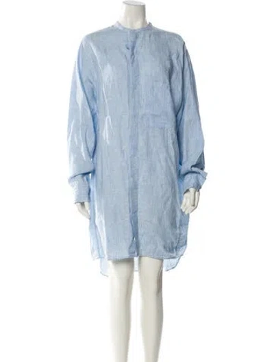 Pre-owned Acne Studios Linen Mini Dress In Blue
