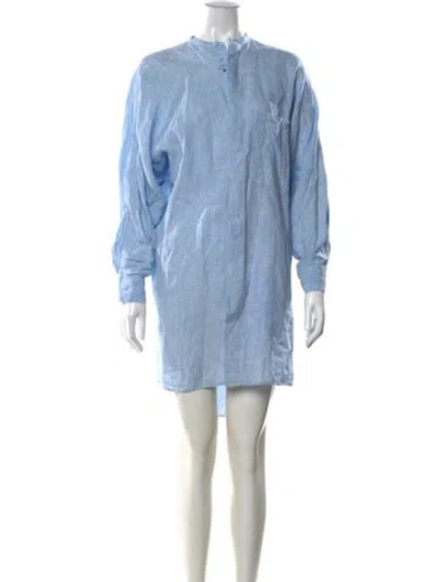 Pre-owned Acne Studios Linen Mini Dress In Blue