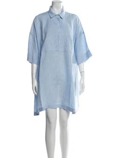 Pre-owned Acne Studios Linen Mini Dress In Blue
