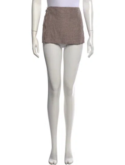 Pre-owned Acne Studios Linen Mini Skirt In Brown