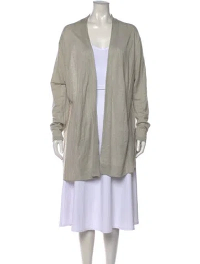 Pre-owned Acne Studios Linen Open Front Sweater In Gray