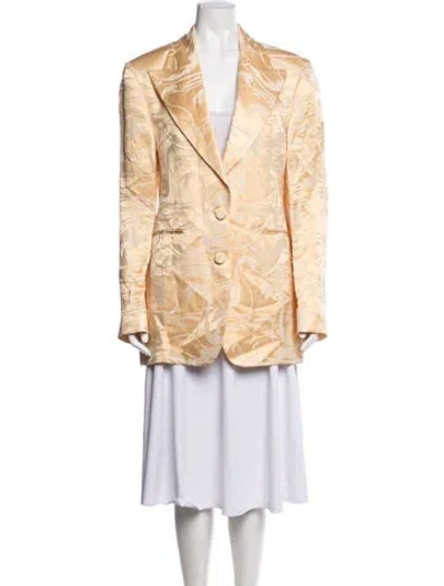Pre-owned Acne Studios Linen Patterned Blazer W/ Tags In Gold