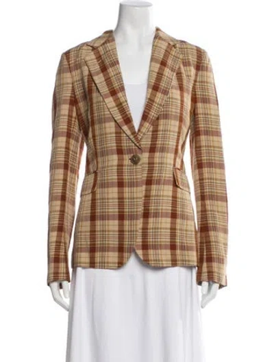 Pre-owned Acne Studios Linen Plaid Print Blazer