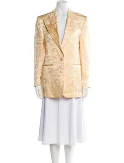 Pre-owned Acne Studios Linen Printed Blazer In Orange