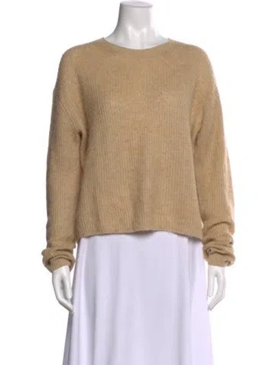 Pre-owned Acne Studios Linen Scoop Neck Sweater In Neutral