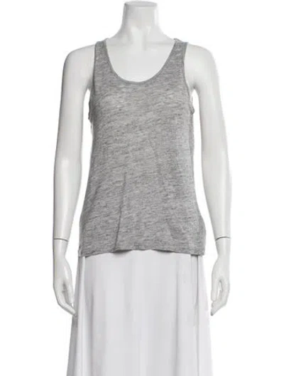 Pre-owned Acne Studios Linen Scoop Neck Top In Gray
