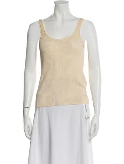 Pre-owned Acne Studios Linen Scoop Neck Top In Neutral