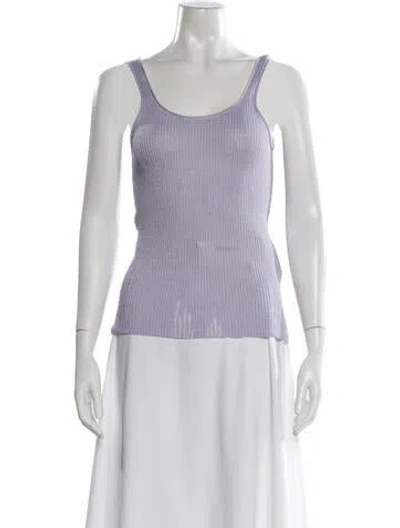 Pre-owned Acne Studios Linen Scoop Neck Top In Purple