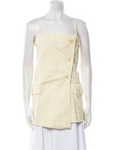 Pre-owned Acne Studios Linen Square Neckline Tunic In Yellow