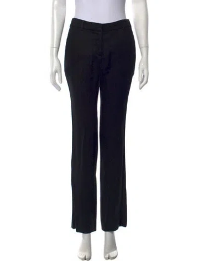 Pre-owned Acne Studios Linen Straight Leg Pants In Black