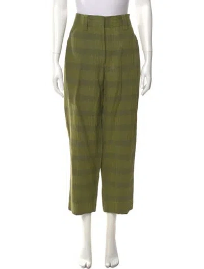 Pre-owned Acne Studios Linen Straight Leg Pants In Green