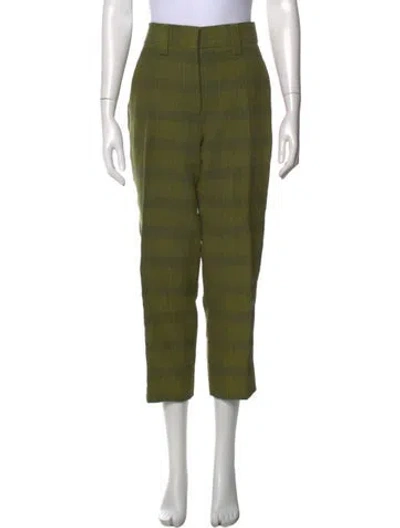 Pre-owned Acne Studios Linen Straight Leg Pants In Green