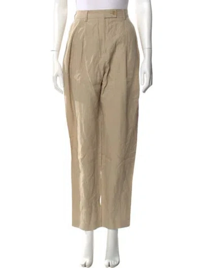 Pre-owned Acne Studios Linen Straight Leg Pants In Neutral