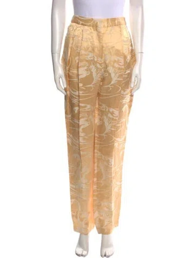 Pre-owned Acne Studios Linen Straight Leg Pants W/ Tags In Yellow