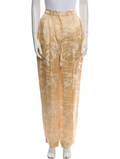 Pre-owned Acne Studios Linen Straight Leg Pants W/ Tags In Yellow