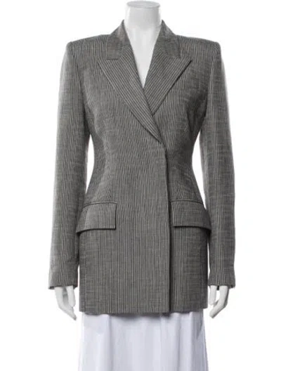 Pre-owned Acne Studios Linen Striped Blazer In Grey