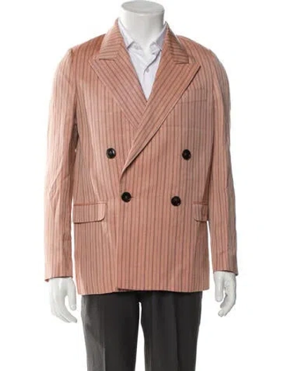Pre-owned Acne Studios Linen Striped Blazer In Pink