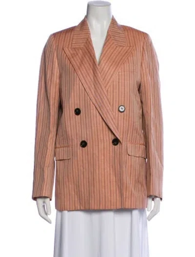 Pre-owned Acne Studios Linen Striped Blazer In Pink