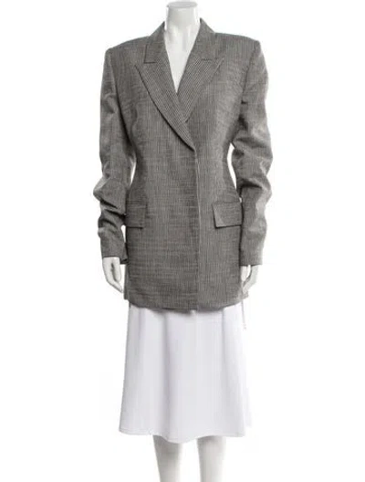 Pre-owned Acne Studios Linen Striped Blazer W/ Tags In Gray