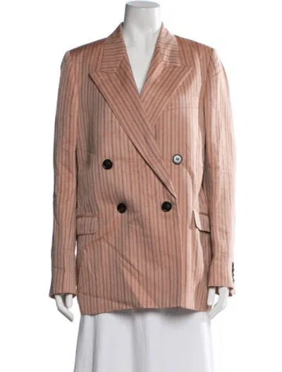 Pre-owned Acne Studios Linen Striped Coat In Pink
