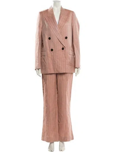 Pre-owned Acne Studios Linen Striped Pantsuit In Pink
