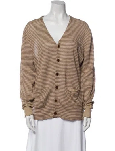 Pre-owned Acne Studios Linen Striped Sweater In Neutral