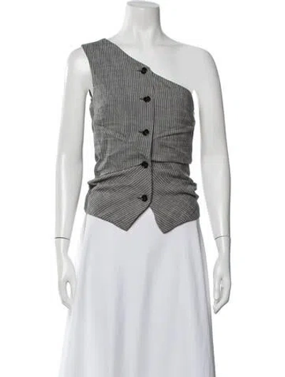 Pre-owned Acne Studios Linen Striped Top In White