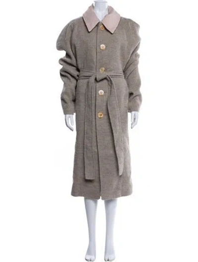 Pre-owned Acne Studios Linen Trench Coat W/ Tags In Neutral