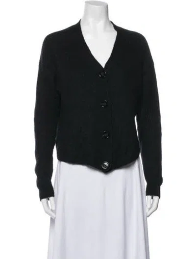 Pre-owned Acne Studios Linen V-neck Sweater In Black