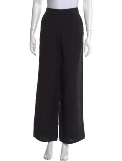 Pre-owned Acne Studios Linen Wide Leg Pants In Black
