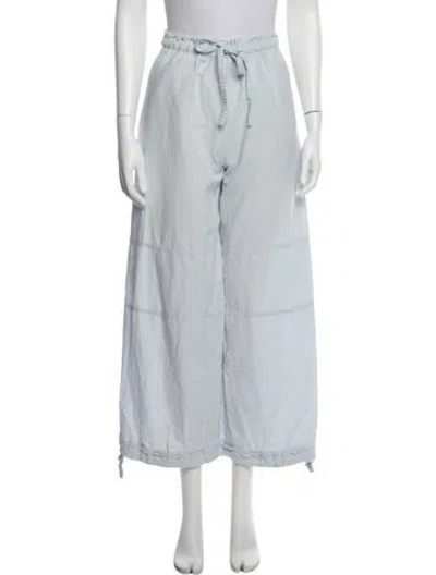 Pre-owned Acne Studios Linen Wide Leg Pants In Blue