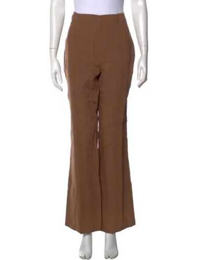 Pre-owned Acne Studios Linen Wide Leg Pants In Brown