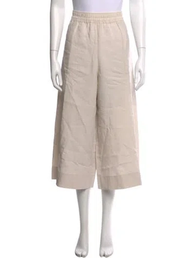 Pre-owned Acne Studios Linen Wide Leg Pants In Neutral