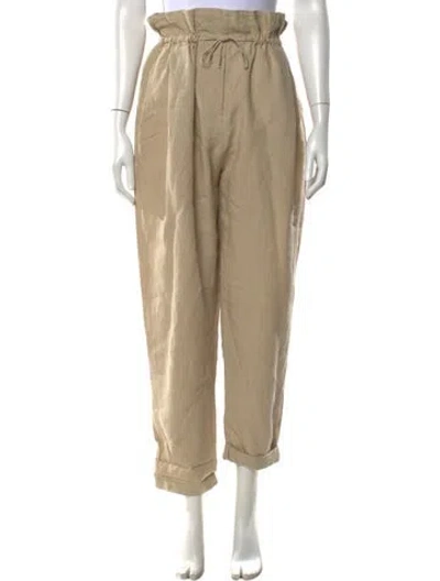 Pre-owned Acne Studios Linen Wide Leg Pants In Neutrals