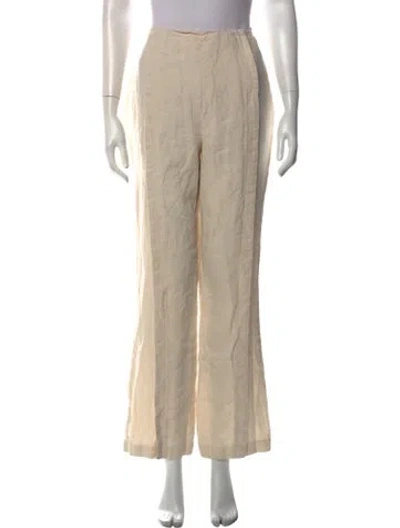 Pre-owned Acne Studios Linen Wide Leg Pants In Neutrals