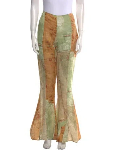 Pre-owned Acne Studios Linen Wide Leg Pants W/ Tags In Green