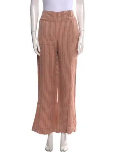 Pre-owned Acne Studios Linen Wide Leg Pants W/ Tags In Pink