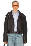 Acne Studios Liso Leather Jacket In Dark Brown