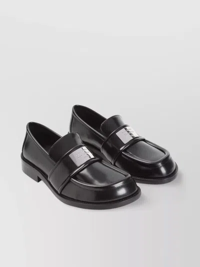 Acne Studios Loafers Brushed Leather Reinforced Heel In Black