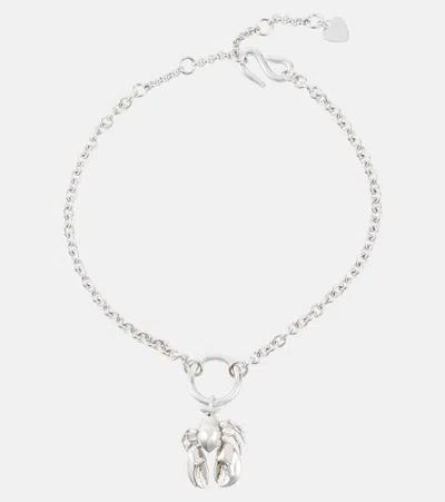 Acne Studios Lobster Necklace In Aae Silver