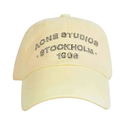 Pre-owned Acne Studios Logo 1996 Cap 'light Yellow' | Men's Size Onesize