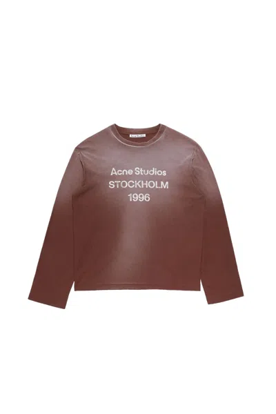 Acne Studios Logo 1996 Long Sleeve T-shirt In Brown