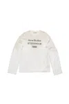 Acne Studios Mens Distressed Long-sleeve Logo T-shirt In Dusty White