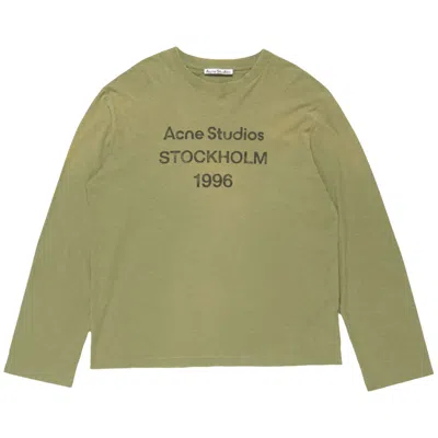 Pre-owned Acne Studios Logo 1996 Long-sleeve T-shirt 'olive Green' | Men's Size S