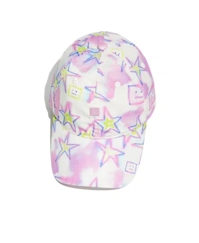 Acne Studios Logo-appliqué Graphic-print Baseball Cap In White