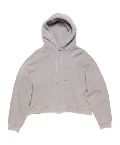 Acne Studios Logo-appliqué Organic-cotton Hoodie In Gray