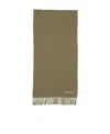 Acne Studios Logo-appliqué Wool Scarf In Brown