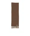 Acne Studios Fringe Wool Scarf - Skinny In Chocolate Brown