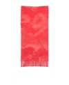Acne Studios Logo-appliqué Wool Scarf In Red